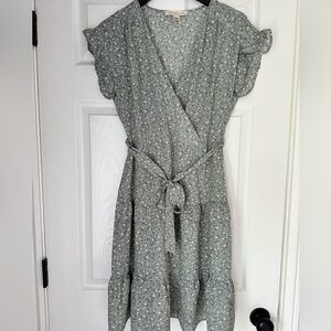 Sage green floral dress